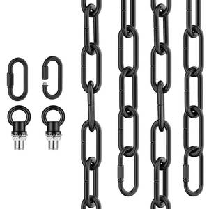 lot 18153 image: Garini Black Light Fixture Chain 15 Ft Metal Pendant Chandelier Extension 66 Lb
