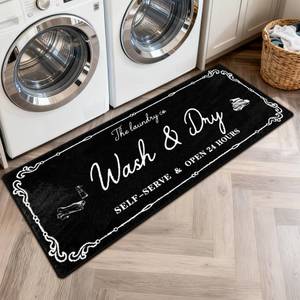 lot 18159 image: XSYarn Laundry Room Rug Farmhouse Washable Mat 20 x 47