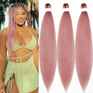 lot 18171 image: Ai Yuchen Pre Stretched Braiding Hair Rose Gold Pink 26 Inch 3 Packs