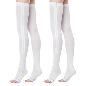 lot 18999 image: Funnysoft Anti Embolism Compression Stockings 15-20 mmHg Open Toe XL 2 Pack