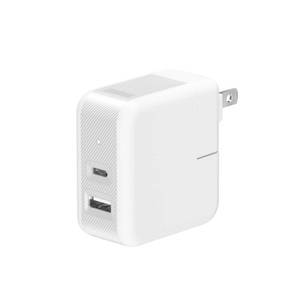 lot 20223 image: Just Wireless Wall Charger 45W 2-Port USB-A & USB-C - Silver 89102406