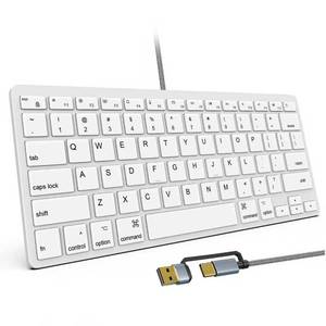 lot 20224 image: YORUNOHOSHI Wired Keyboard 78 Keys USB & Type-C for Mac & Windows White