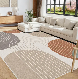 lot 1788 image: Terracotta and Cream Arch Pattern Area Rug with Non-Slip Backing