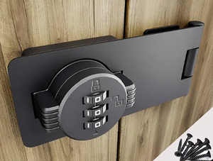 lot 2209 image: Black 3-Digit Combination Cabinet Lock Set with Latch Bars and Screws