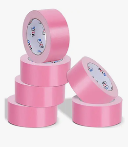 lot 8474 image: Lot of 10 Pink Vinyl Electrical Tape Rolls in Shrink Wrap