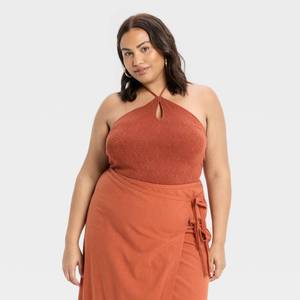 lot 20095 image: Future Collective Womens Halter Sweater Bodysuit Rust XXL 94207099