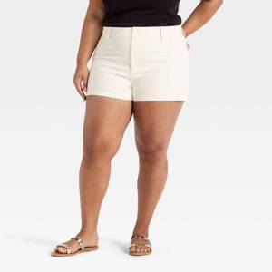 lot 20227 image: Universal Thread Womens High-Rise Sailor Denim Shorts White 30 93373803