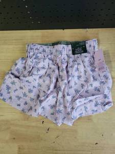 lot 20282 image: Wild Fable Brushed Cotton Boxer Shorts Purple Floral Foldover Waistband XXS
