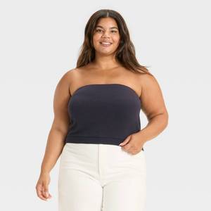 lot 20358 image: Universal Thread Womens Leisure Studio French Terry Tube Top Navy Blue 2X