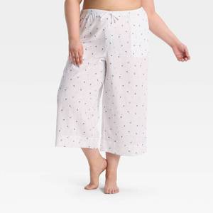 lot 20428 image: Auden Womens Cropped Pajama Pants WhiteFloral 4X 93731243