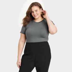 lot 20439 image: A New Day Womens Slim Fit Short Sleeve Seamless T-Shirt Gray XXL 92786540
