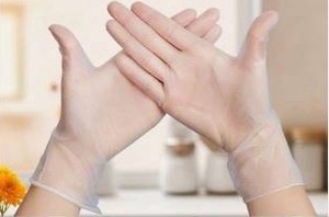 lot 12480 image: LW Concept Clear Vinyl Gloves Powder Free 100 Count Size XL
