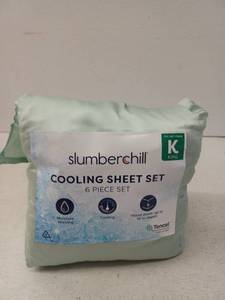 lot 12531 image: Slumberchill Cooling Sheet Set King 6-Piece Tencel LyocellCotton Blend