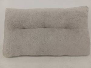 lot 12555 image: Casual Living Gray Sherpa Tufted Wedge Bolster Pillow 20x39x11 In