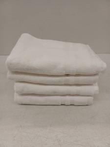 lot 12566 image: Grandeur Hospitality 100% Cotton White Towel Lot of 4