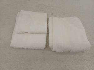 lot 12567 image: Purely Indulgent Cotton 3 Piece Towel Set 1 Hand Towel And 2 Washcloths White