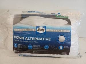 lot 12697 image: Sealy Sterling Collection Down Alternative King Pillows 2-Pack 400 Thread Count