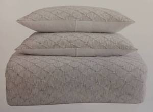 Queen 3-Piece Comforter Set with 2 Shams 3D Texture Weave