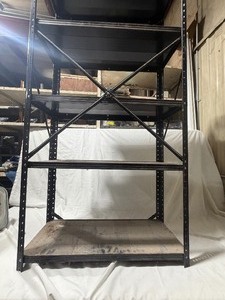lot 2169 image: Black Metal Organizing shelf