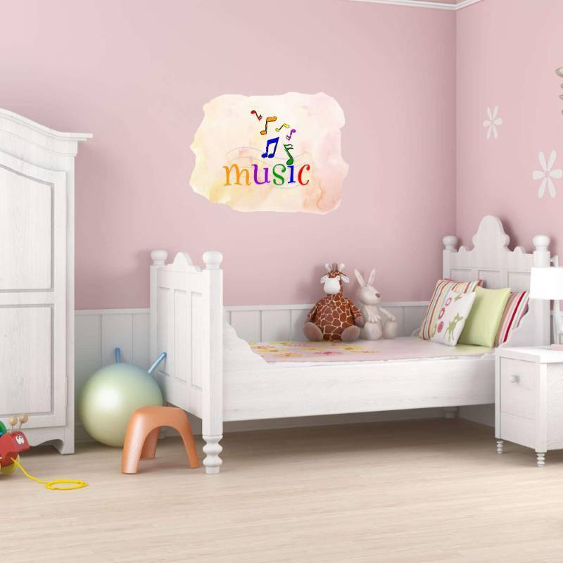 lot 9022 image: Design With Vinyl Home Wall Decals Music Cute Wall Art Sticker Create A Musical Atmosphere with Music Symbols Wall Sticker - Size 30 in X 24 in - Retail $38