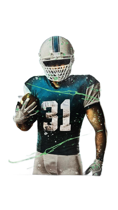 lot 9002 image: Football Player #31 Canvas Wall Art Print 16x20