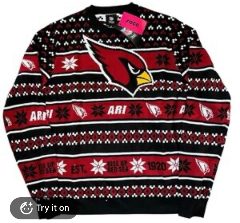 lot 15508 image: FOCO NFL Team Big Logo Ugly Sweater- L