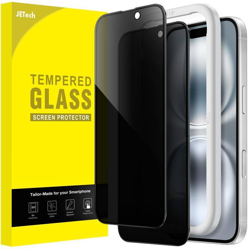 lot 15564 image: JETech Privacy Screen Protector for iPhone 16, 2-Pack