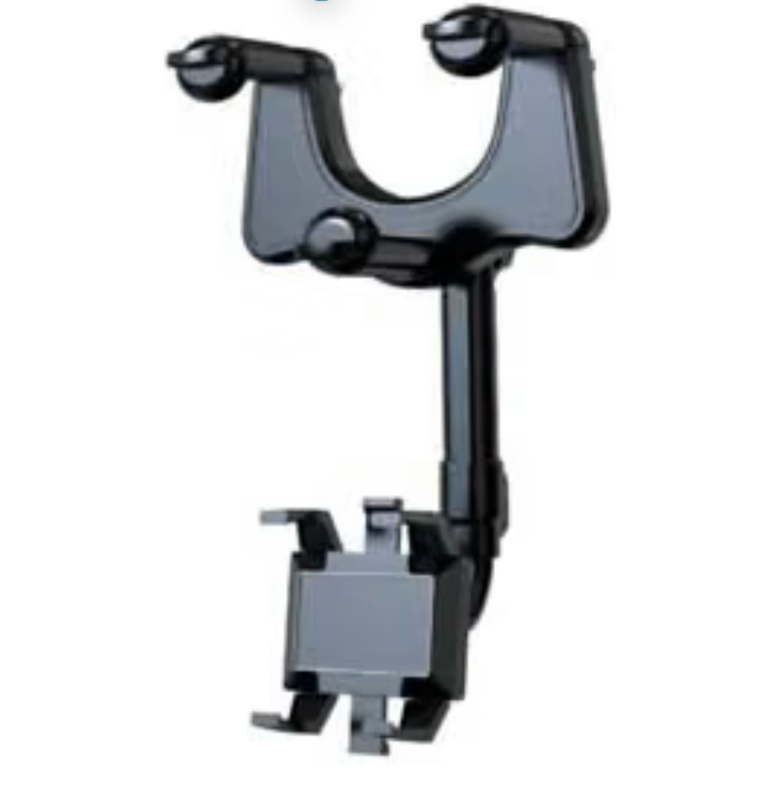 lot 9083 image: 360° Car Phone Holder Rotatable and Retractable Rearview Mirror Mount Universal Automatic Adjustment Clamp Arm -
