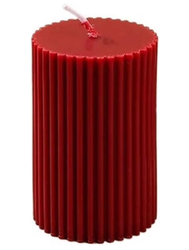 lot 9093 image: Colorful wavy Ribbed Cylinder Pillar unScented Candle Soy Wax Aromatherapy for Home Decor Wedding Table Birthday Gift (brown) 4