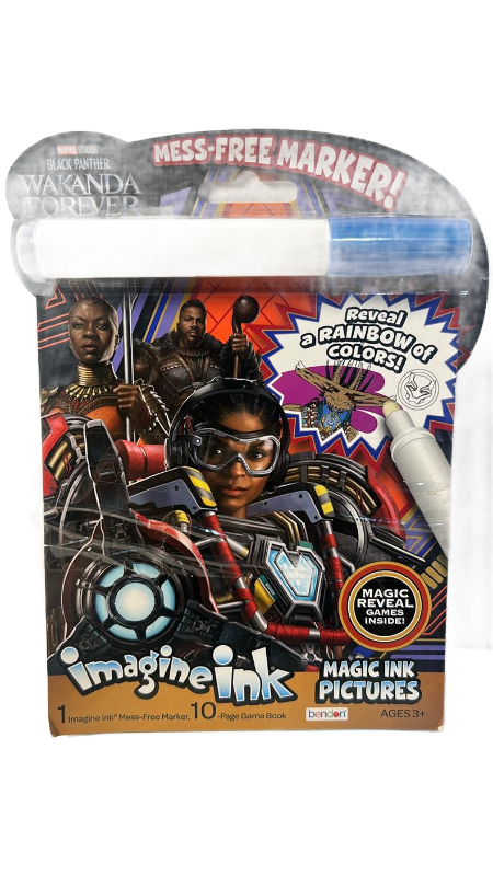 lot 15527 image: Bendon Imagine Ink Magic Ink Pictures Black Panther Wakanda Forever Mess-Free Marker