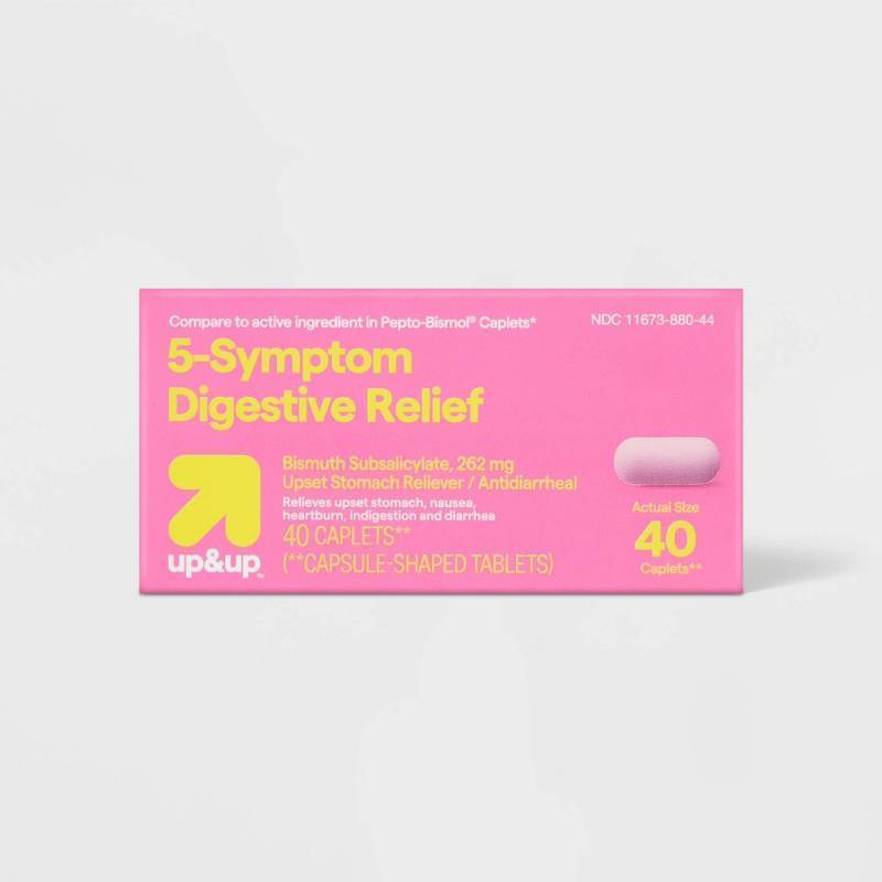 lot 9039 image: Digestive Relief Bismuth Caplets - 40ct - up&up EXP 092027