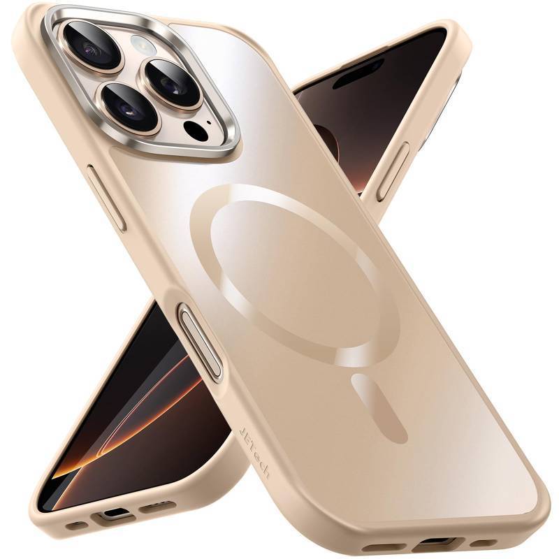 lot 15555 image: JETech Magnetic Case for iPhone 16 Pro Max, Desert Titanium