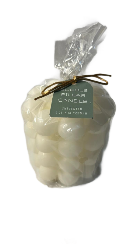 lot 15524 image: Bubble Pillar Candle Unscented 3.25 in