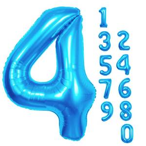 lot 15600 image: 40 Inch Blue Number 4 Balloon 4th Birthday Balloon Foil Number Balloons for Birthday Party Blue 4 Years Old Balloon for 4th Birthday Party for Kids 4 Years Anniversary Decors