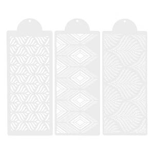lot 15602 image: RFAQK 3-Pieces Stencils for Crafts, Brick Dot Layering Stencils Mixed Media Art Texture Stencils for Painting on Card Making Canvas DIY Crafts Furniture Paper