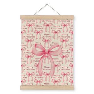 lot 43403 image: MAQIKA Coquette Framed Pink Christmas Poster, Girly Wall Art Prints for Girls Room, 12x16 inch