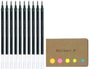 lot 43426 image: UMR-10 Refills for Signo Gel Ink Ballpoint Pen, UM-153, 1.0mm, Black Ink, 10-Pack, Sticky Notes Value Set