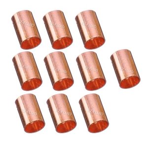 lot 43427 image: (10pcs) EZ-FLUID Plumbing 1  C X C LF Copper Slip Coupling  No Stop  Without Stop repair coupling Pressure Copper Fitting Sweat Solder Connection for Residential Commercial - Retail $25