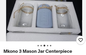 lot 43434 image: Mason Jar Centerpiece Set 3 Jars