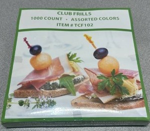 lot 9511 image: Club Frills Food Picks 1000 Count Assorted Colors Lot of 3 TCF102