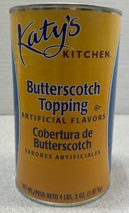 lot 9520 image: Katys Kitchen Butterscotch Topping 4 lb 2 oz 1.87 kg Can