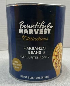 lot 9528 image: Bountiful Harvest Garbanzo Beans 6 lb 15 oz (3.15 kg) Can