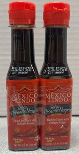 lot 9531 image: M�xico Lindo Salsa Picante Negra Black Hot Sauce 5 fl oz 150 mL 2 Pack