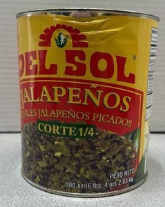 lot 9532 image: Del Sol Diced Jalape�os Corte 14 100 oz (6 lbs 4 oz) Can