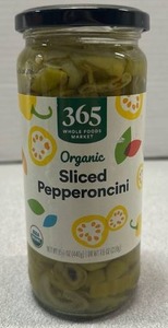 lot 9533 image: 365 Whole Foods Market Organic Sliced Pepperoncini Jar 440g