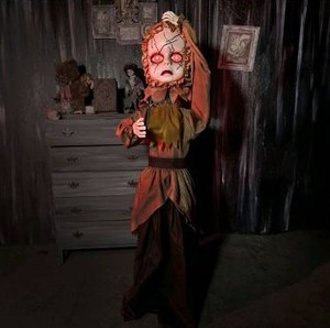 lot 9262 image: Haunted Hill Farm 5.25 ft Life Size Animatronic Demon Girl HHGIRL-9FLSA
