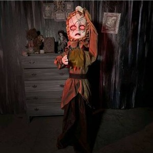 lot 9269 image: Haunted Hill Farm 5.25 ft Life Size Animatronic Demon Girl HHGIRL-9FLSA