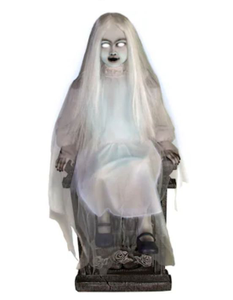 lot 9286 image: Haunted Hill Farm Sitting Animatronic Ghost Girl 30 in Wide