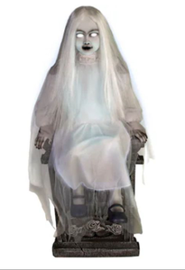lot 9287 image: Haunted Hill Farm Sitting Animatronic Ghost Girl 30 in Wide
