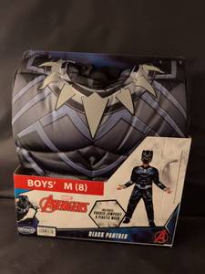 lot 14 image: NIB Marvel Avengers Black Panther Boys M (8) Padded Jumpsuit & Plastic Mask